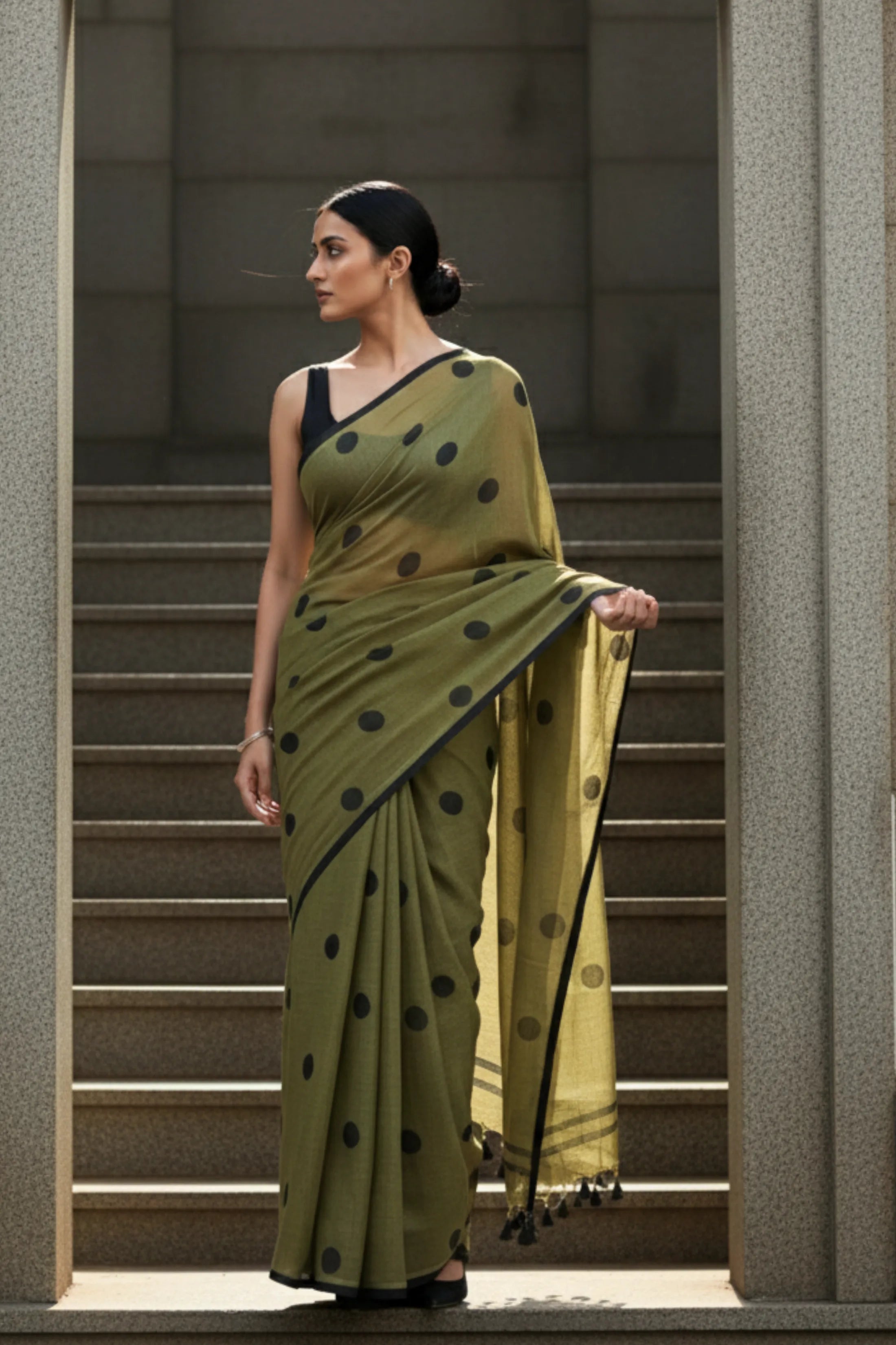 OLIVE DIVA | Mul Cotton | Indidha Saree