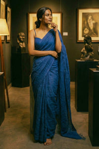 Indigo Hour | Mul Cotton | Indidha Saree