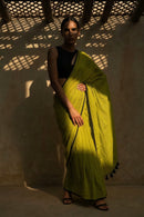 Chartreuse Charm | Mul Cotton | Indidha Saree