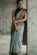 The Slate Rebellion | Mul Cotton | Indidha Saree