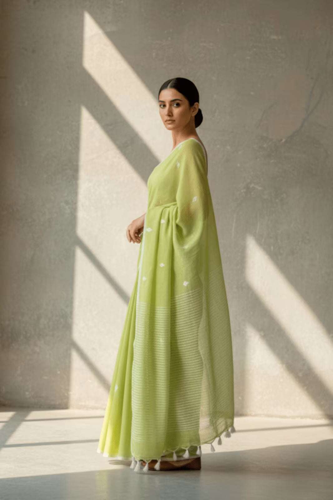 LIME ESSENCE | Mul Cotton | Indidha Saree