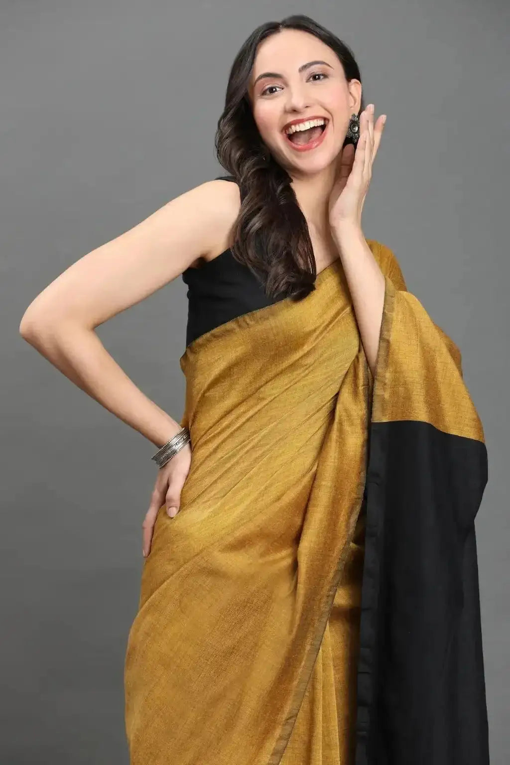 Zafran Noir | Cotton | Indidha Saree
