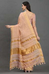 ZARSI GULABI | Linen Tissue | Indidha Saree