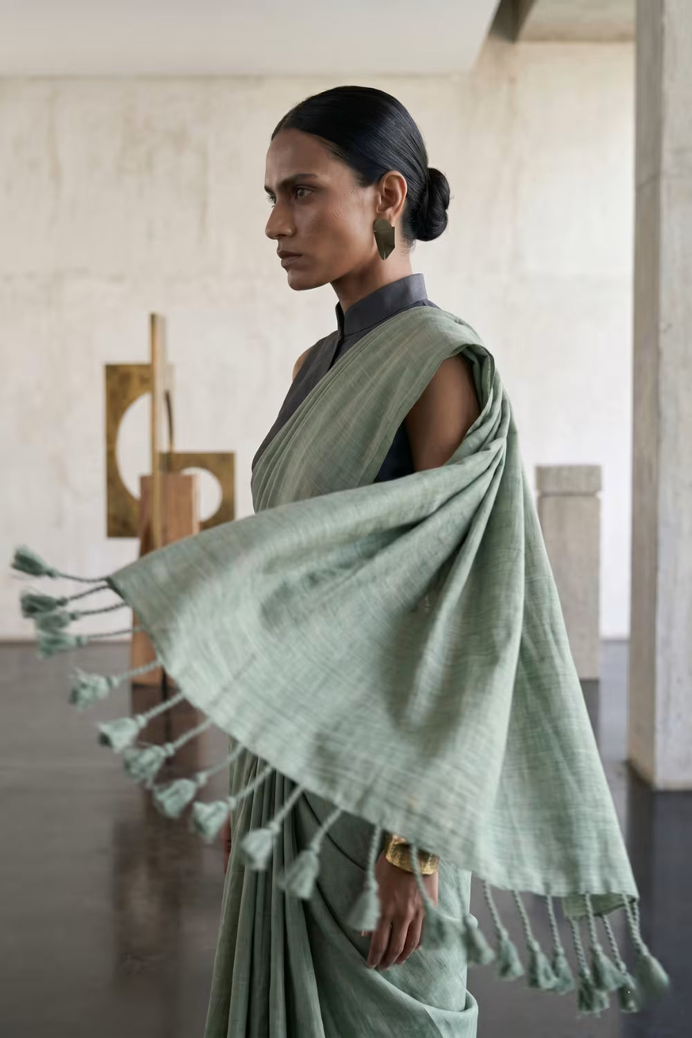 Measured Motion | Slub Cotton | Indidha Saree