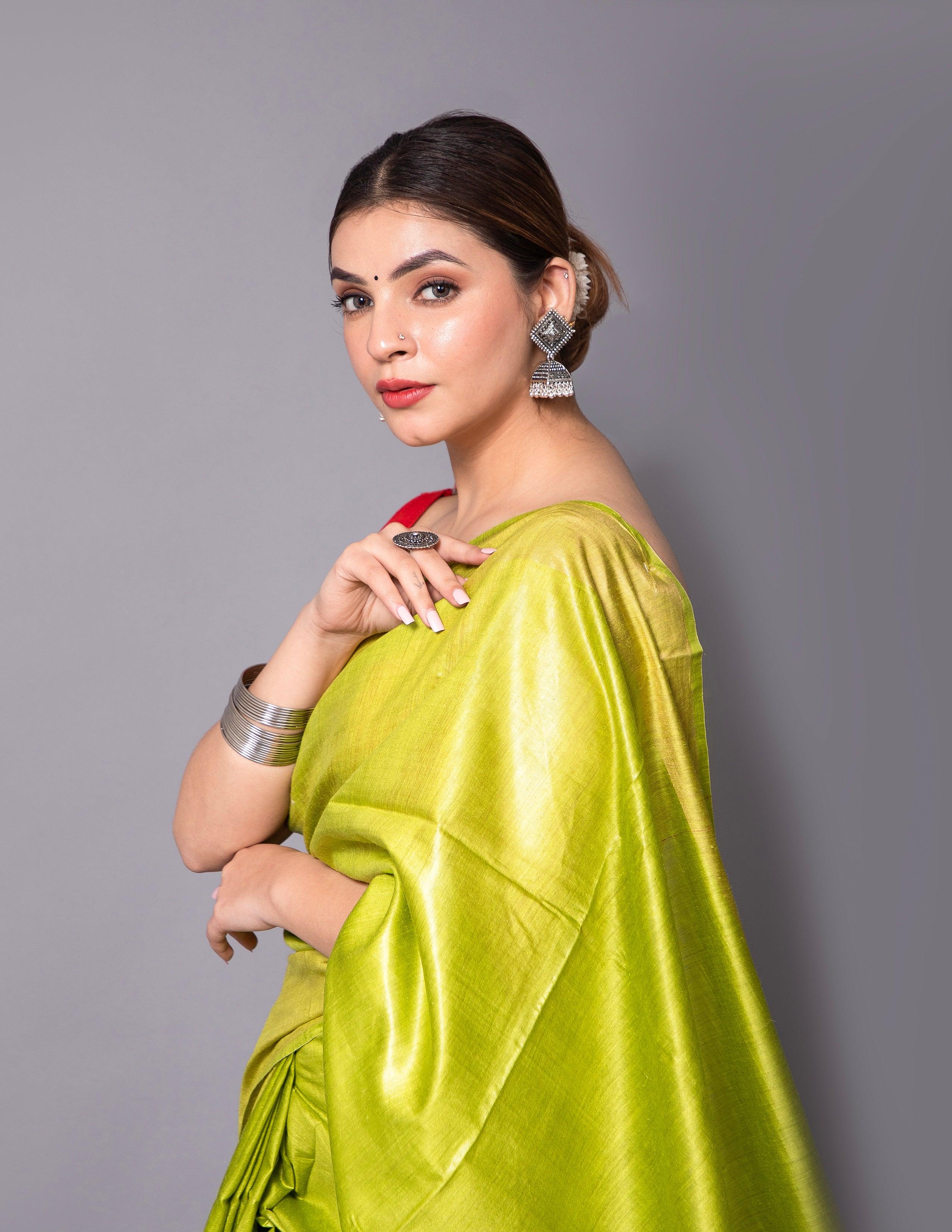 Ravi Kumar Bhagya Saree GOLDEN PARROT | Muga Silk | Indidha Saree