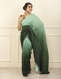 BDS Gandhi Nagar Saree GREEN HUE | Wrinkle Satin  | Indidha Saree