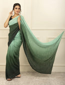 BDS Gandhi Nagar Saree GREEN HUE | Wrinkle Satin  | Indidha Saree