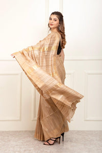 GRIT GAMINI | Tussar Ghicha Silk | Indidha Saree