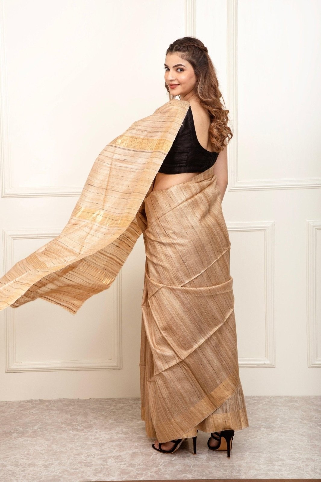 GRIT GAMINI | Tussar Ghicha Silk | Indidha Saree