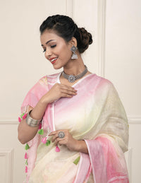 GULABI ROSE | Linen | Indidha Saree