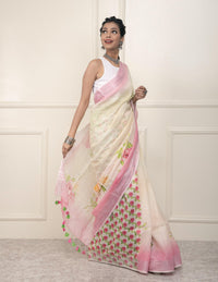 GULABI ROSE | Linen | Indidha Saree