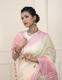 GULABI ROSE | Linen | Indidha Saree
