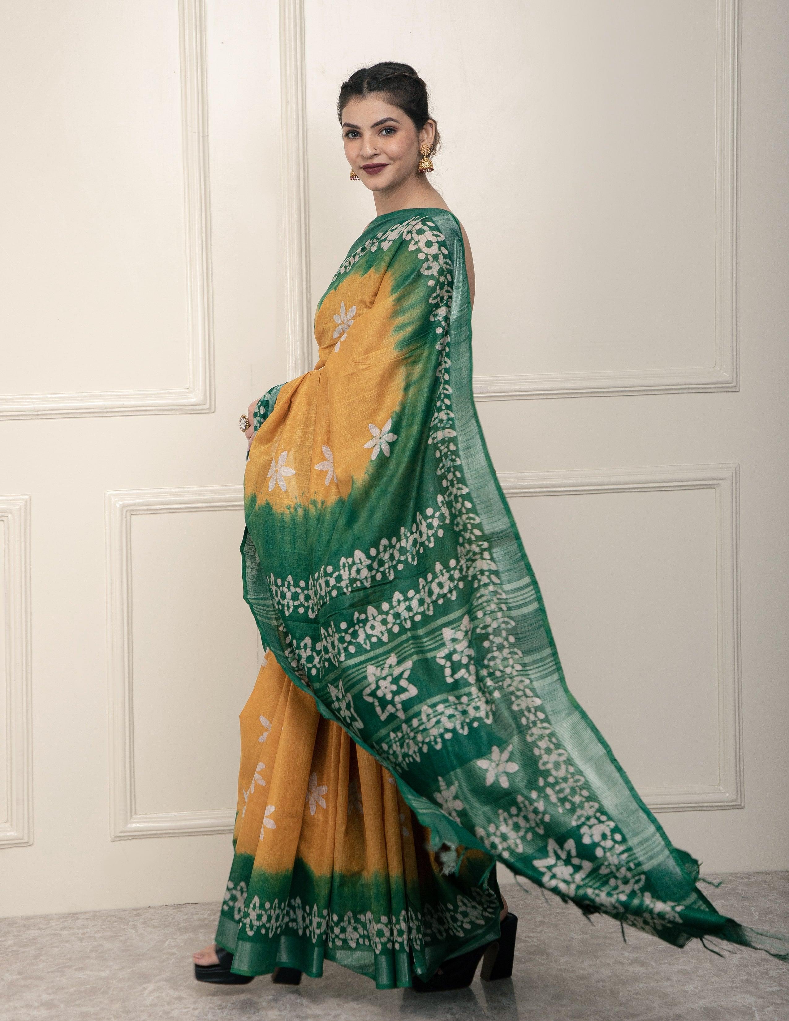 Bina Textile BGP Saree HARDI | Cotton | Indidha Saree