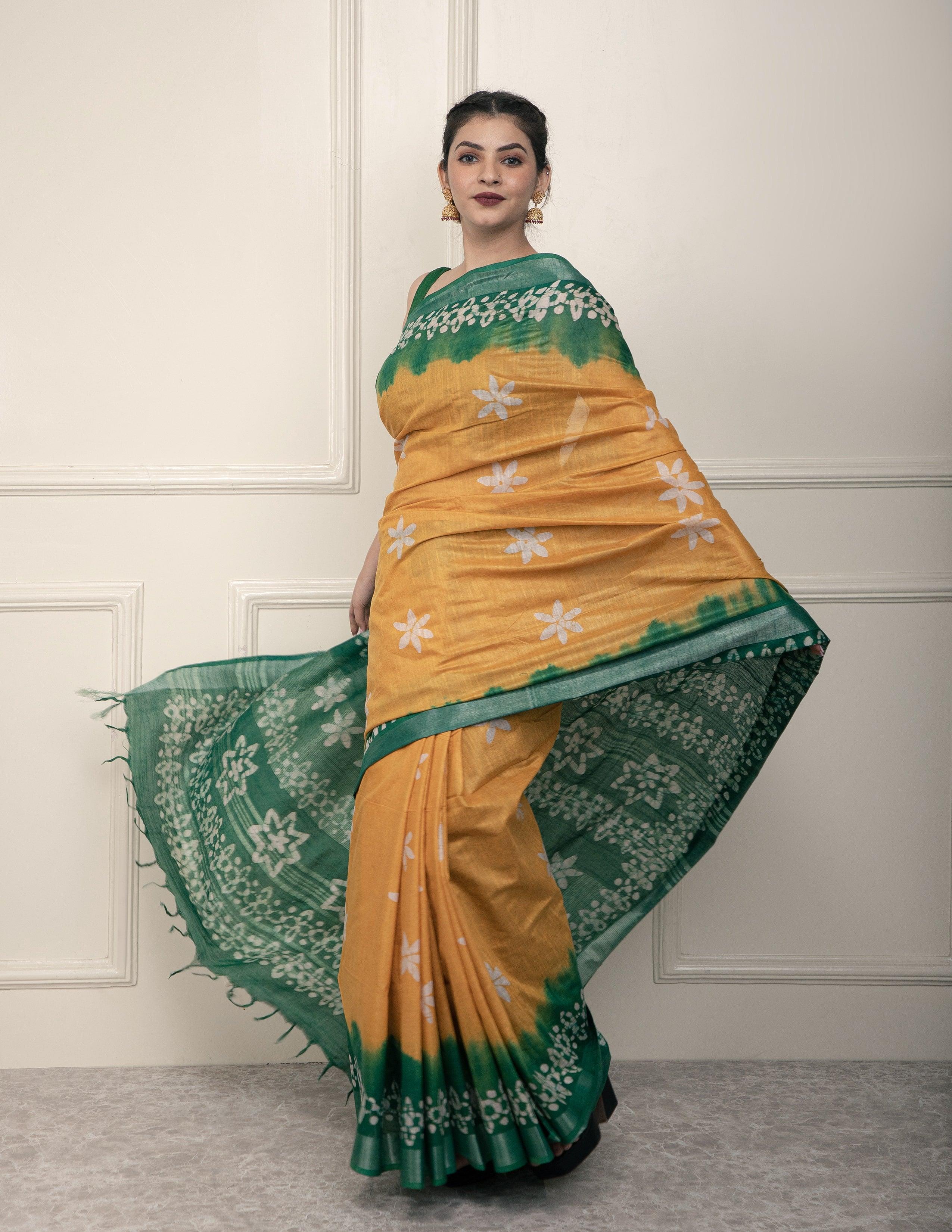 Bina Textile BGP Saree HARDI | Cotton | Indidha Saree