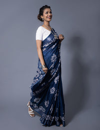 Bina Textile BGP Saree INDIGO STARS | Cotton | Indidha Saree