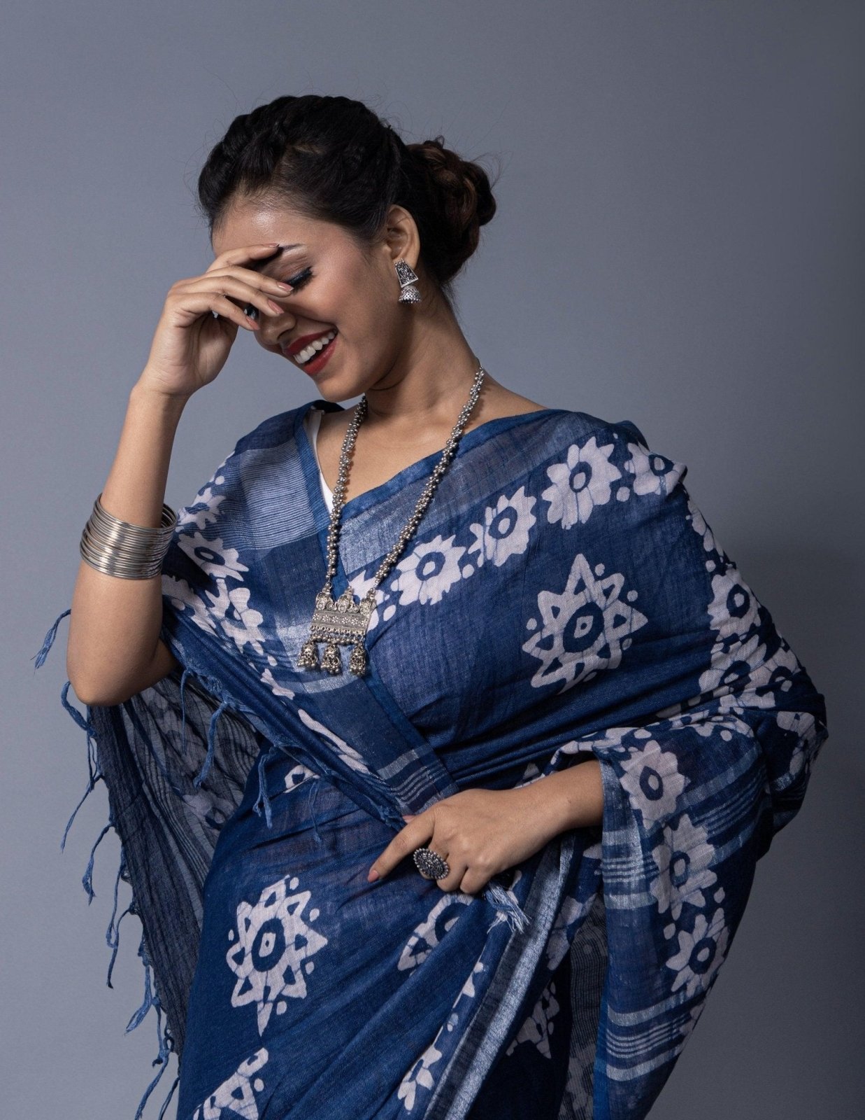 INDIGO STARS | Cotton | Indidha Saree