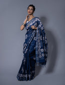 Bina Textile BGP Saree INDIGO STARS | Cotton | Indidha Saree