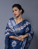 Bina Textile BGP Saree INDIGO STARS | Cotton | Indidha Saree