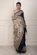 INDRANI | Hand - painted Tussar Silk | Madhubani Print | Indidha Saree