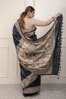 INDRANI | Hand - painted Tussar Silk | Madhubani Print | Indidha Saree