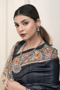 INDRANI | Hand - painted Tussar Silk | Madhubani Print | Indidha Saree