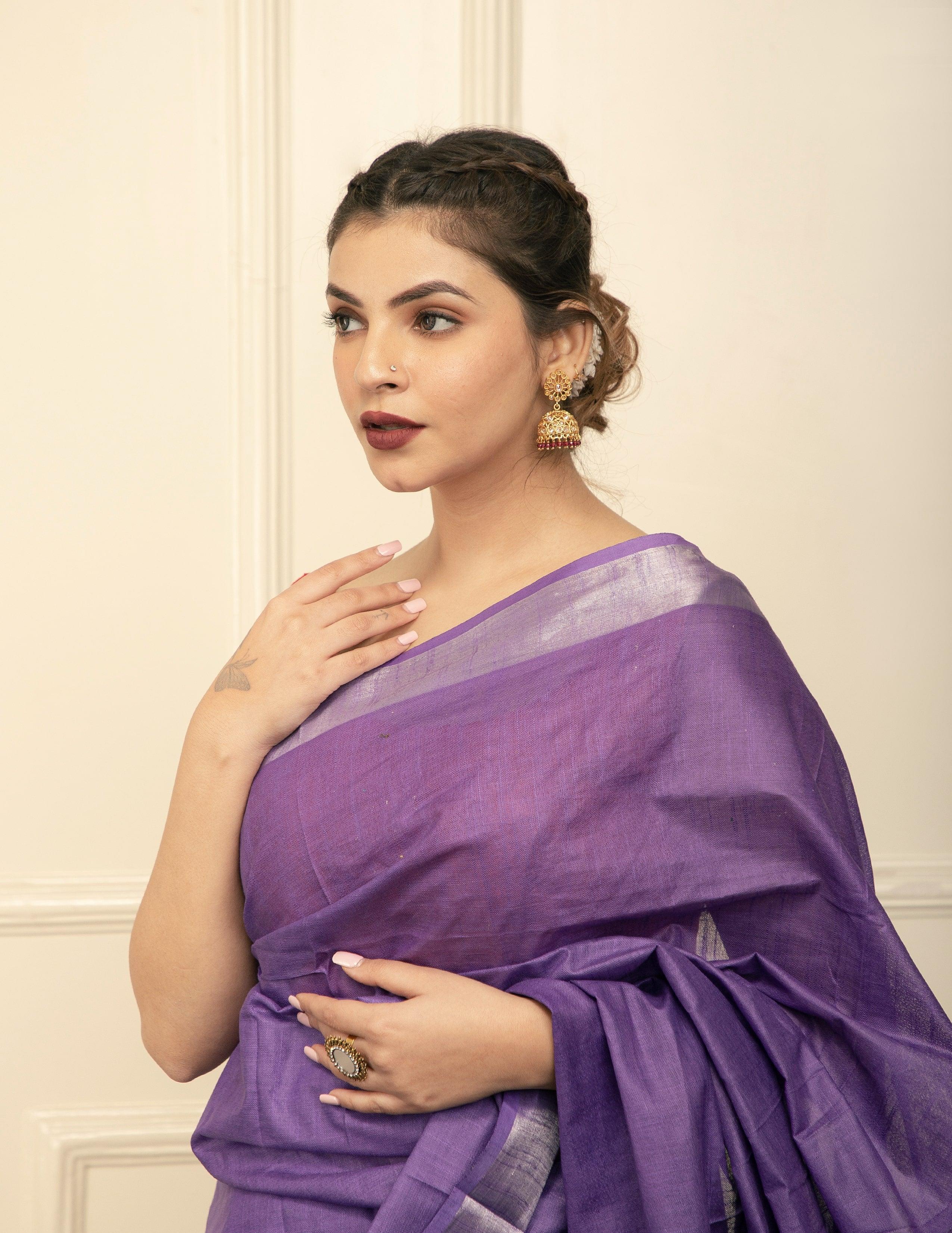 Bina Textile BGP Saree IVA | Cotton Slub | Indidha Saree