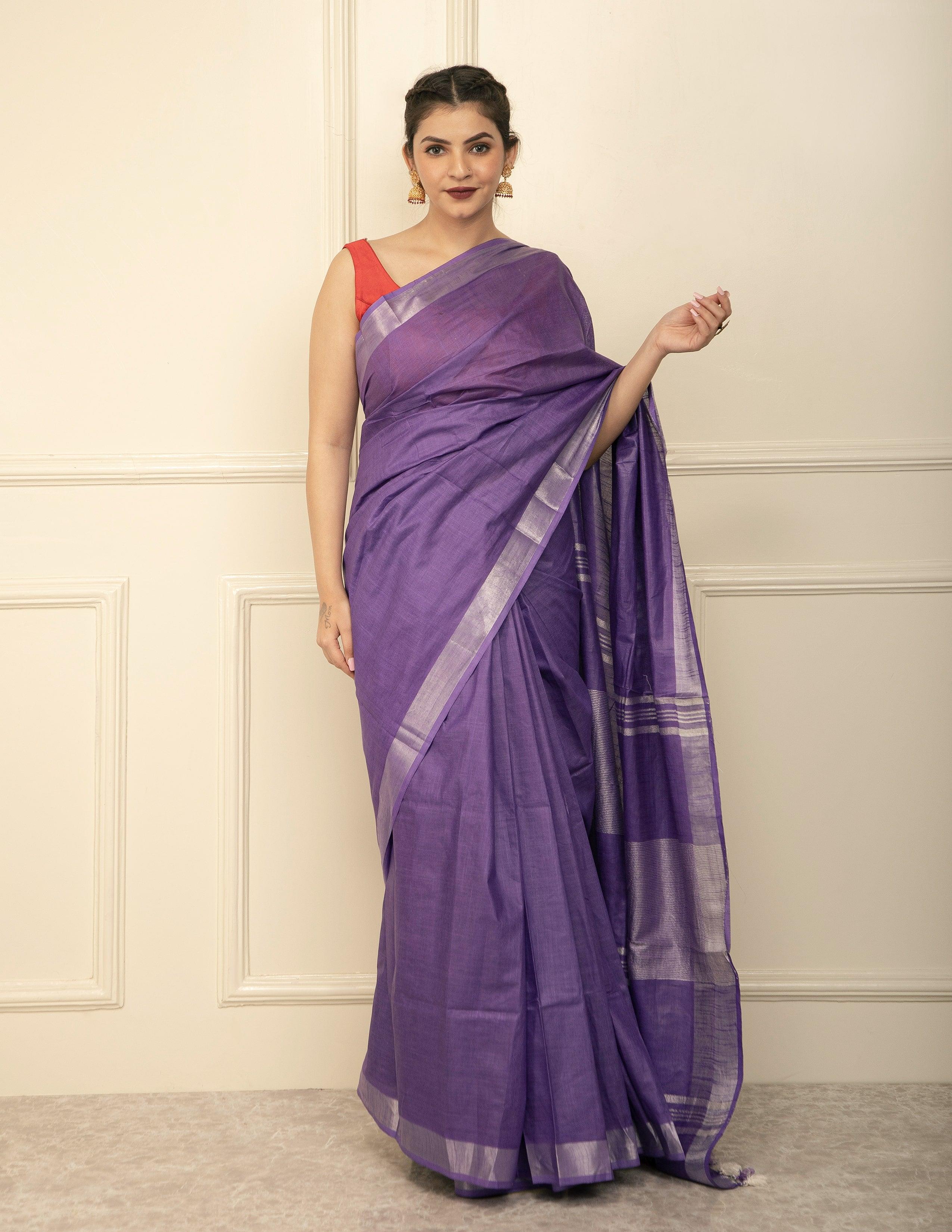 Bina Textile BGP Saree IVA | Cotton Slub | Indidha Saree