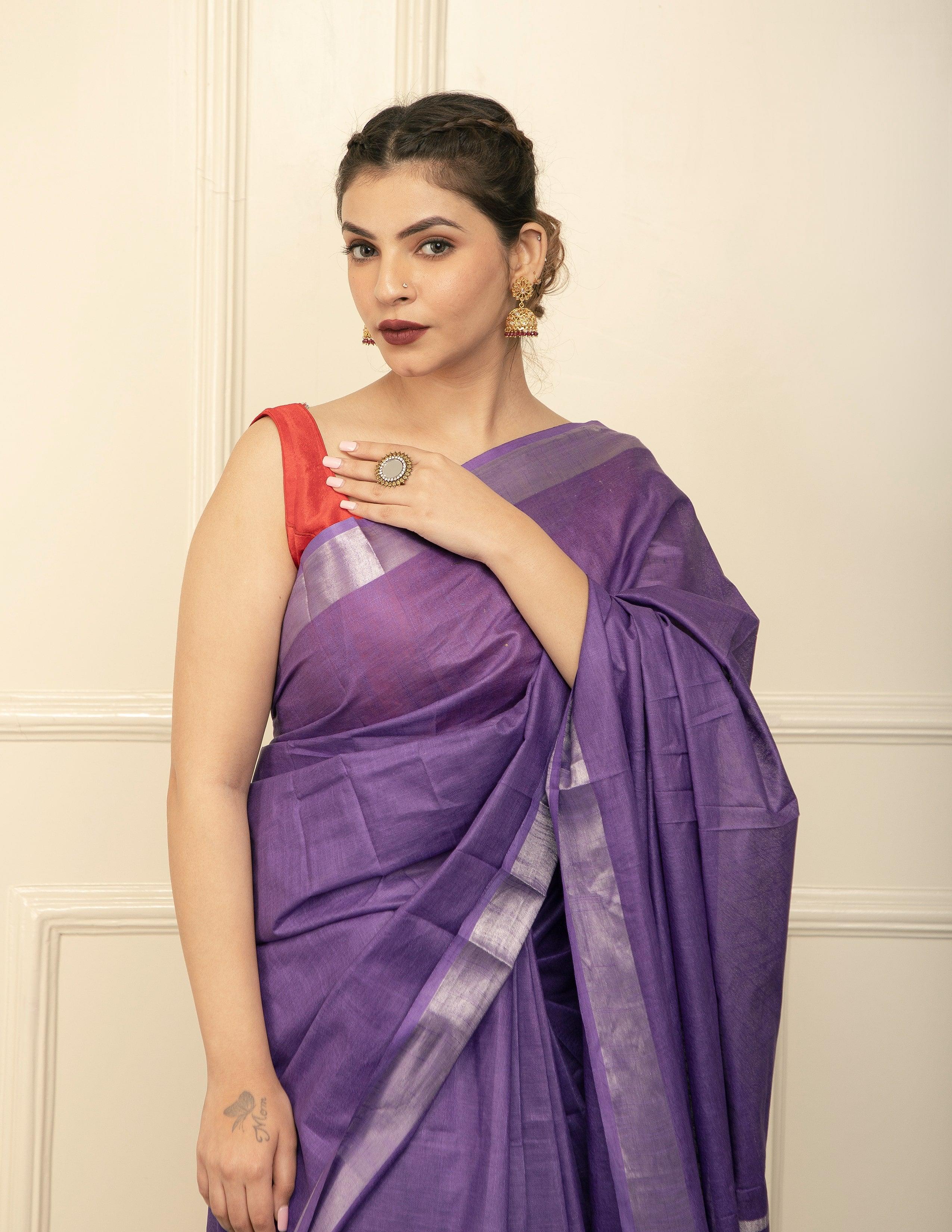 Bina Textile BGP Saree IVA | Cotton Slub | Indidha Saree