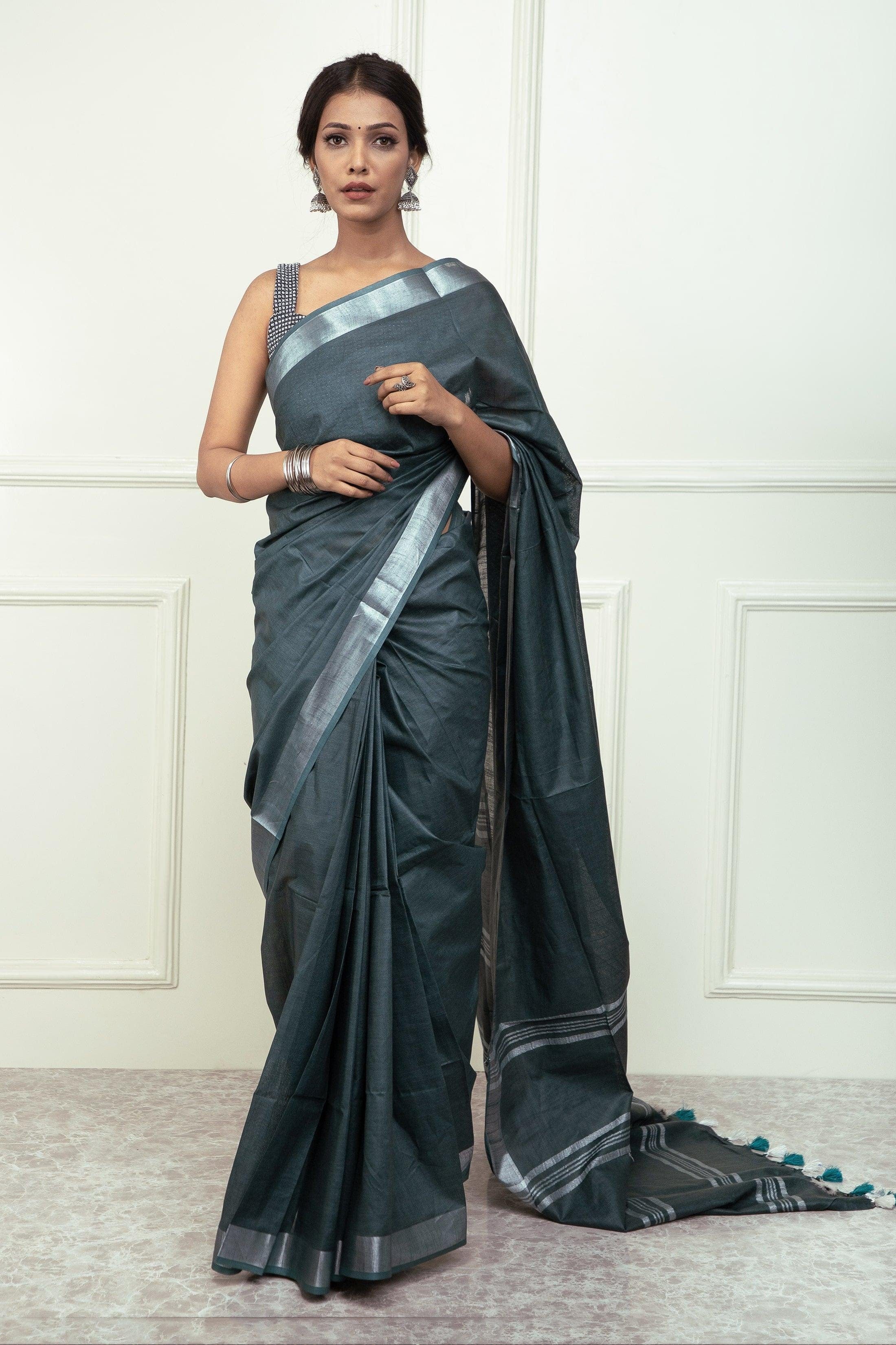 Bina Textile BGP Saree KAYA | Cotton Slub | Indidha Saree