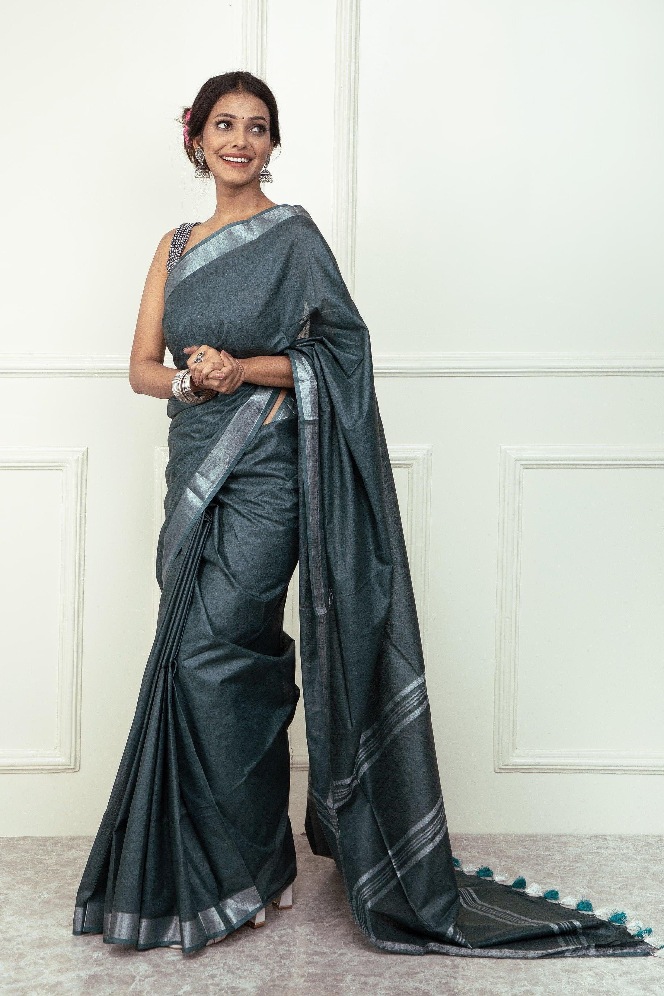 Bina Textile BGP Saree KAYA | Cotton Slub | Indidha Saree