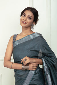 Bina Textile BGP Saree KAYA | Cotton Slub | Indidha Saree