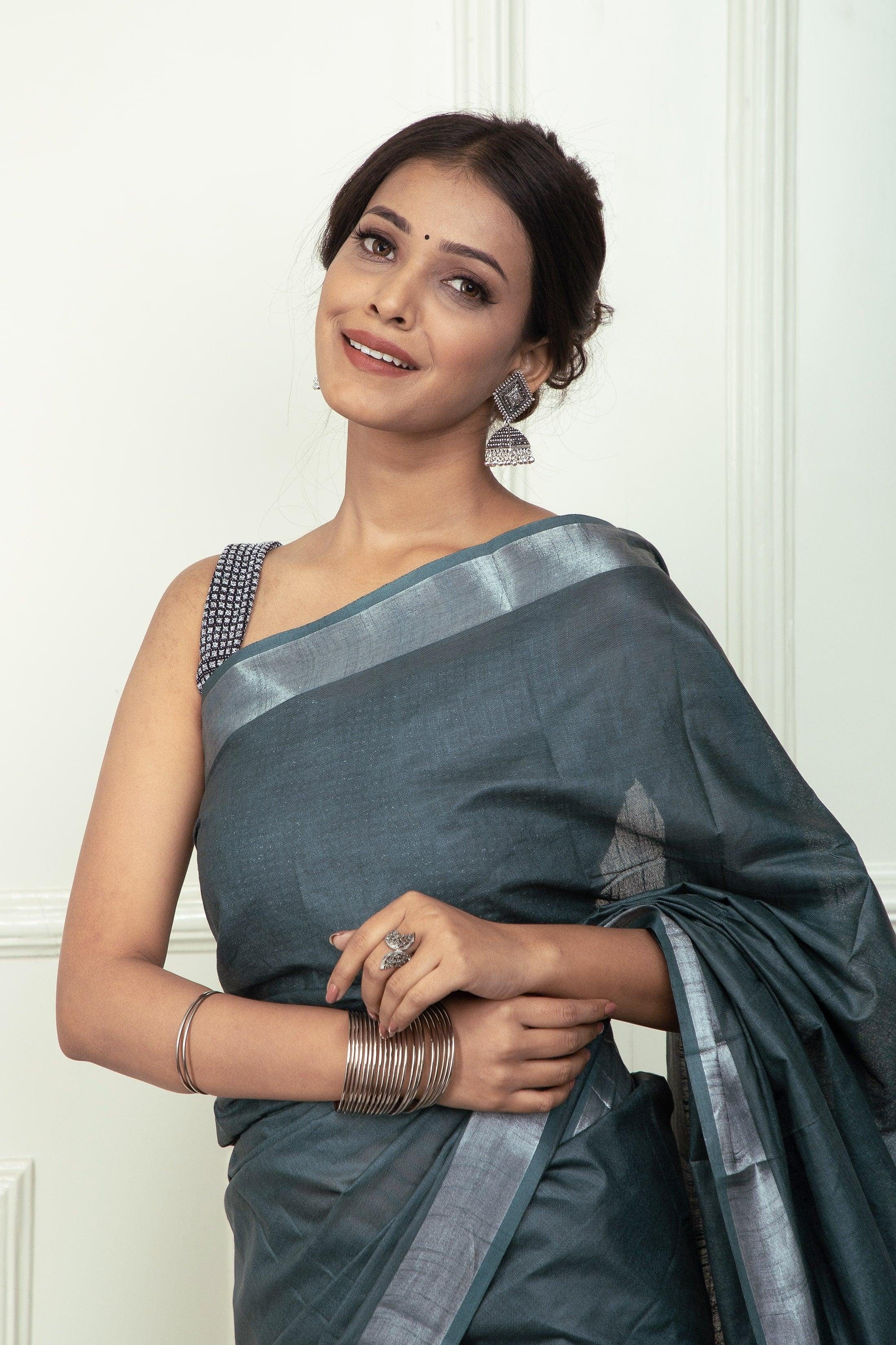 Bina Textile BGP Saree KAYA | Cotton Slub | Indidha Saree