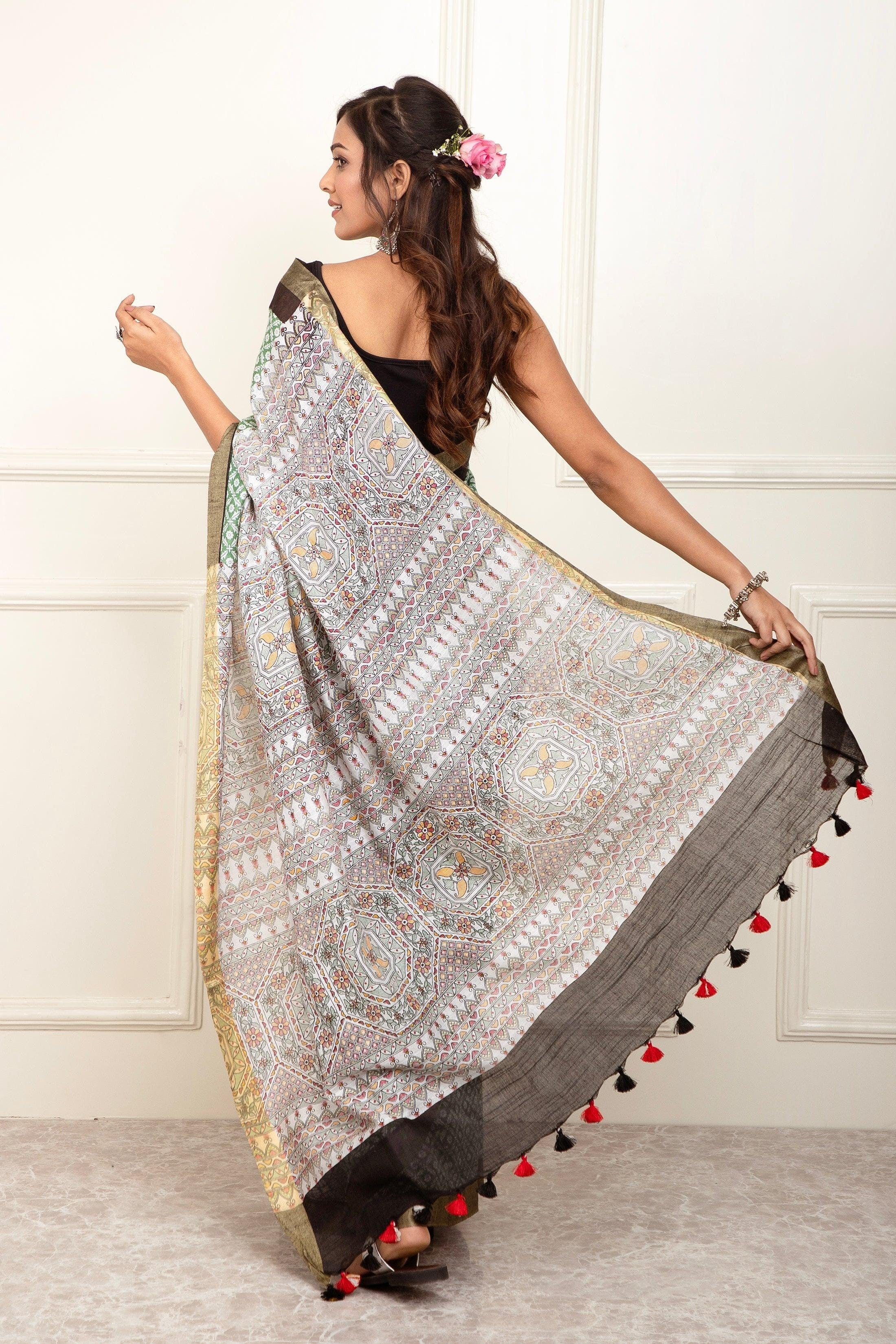 Bina Textile BGP Saree MOTLEY | Cotton | Indidha Saree