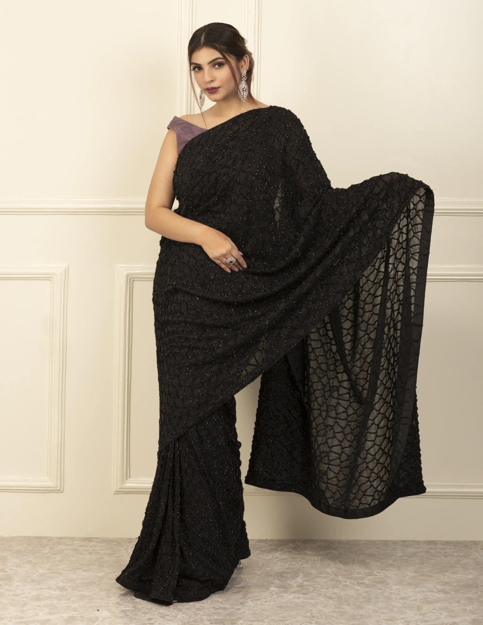 NIGHT ANGEL | Sequins | Indidha Saree
