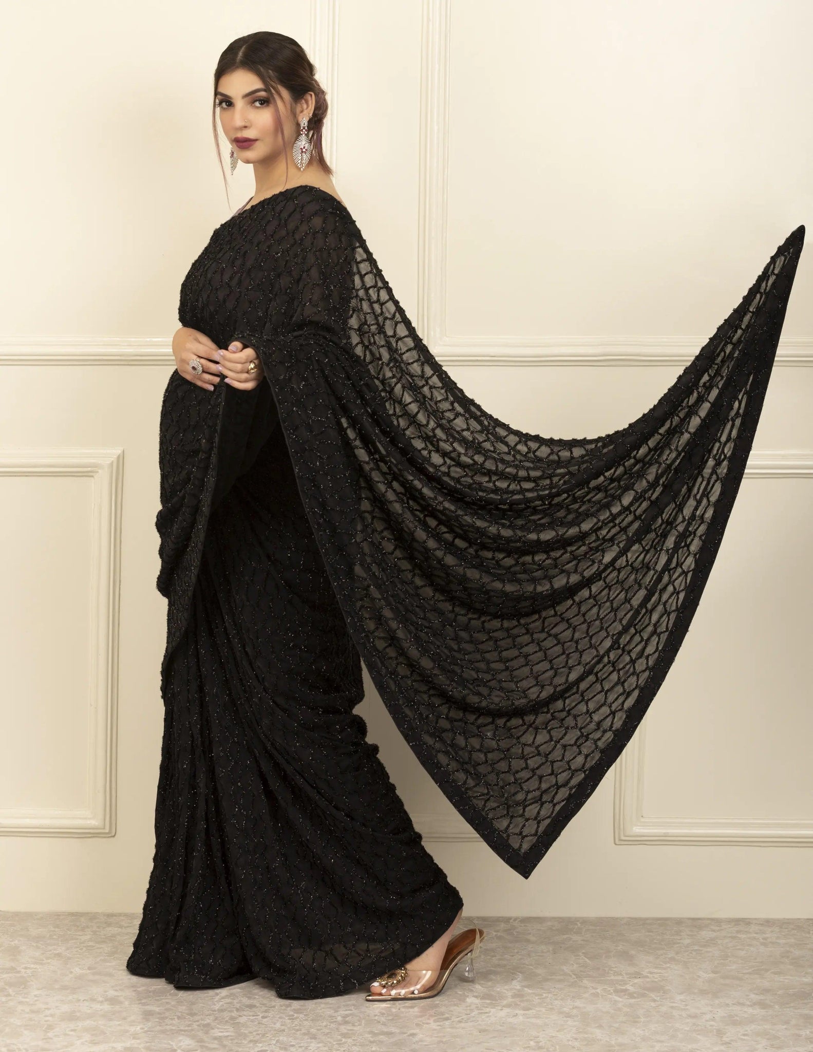 NIGHT ANGEL | Sequins | Indidha Saree