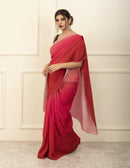 BDS Gandhi Nagar Saree RED HUE | Wrinkle Satin  | Indidha Saree