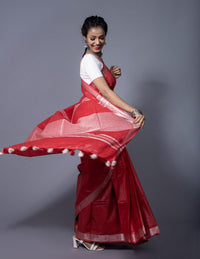 RED STONE | Cotton Slub | Indidha Saree