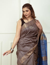 SAPPHIRE | Tussar Ghicha Silk | Indidha Saree Saree