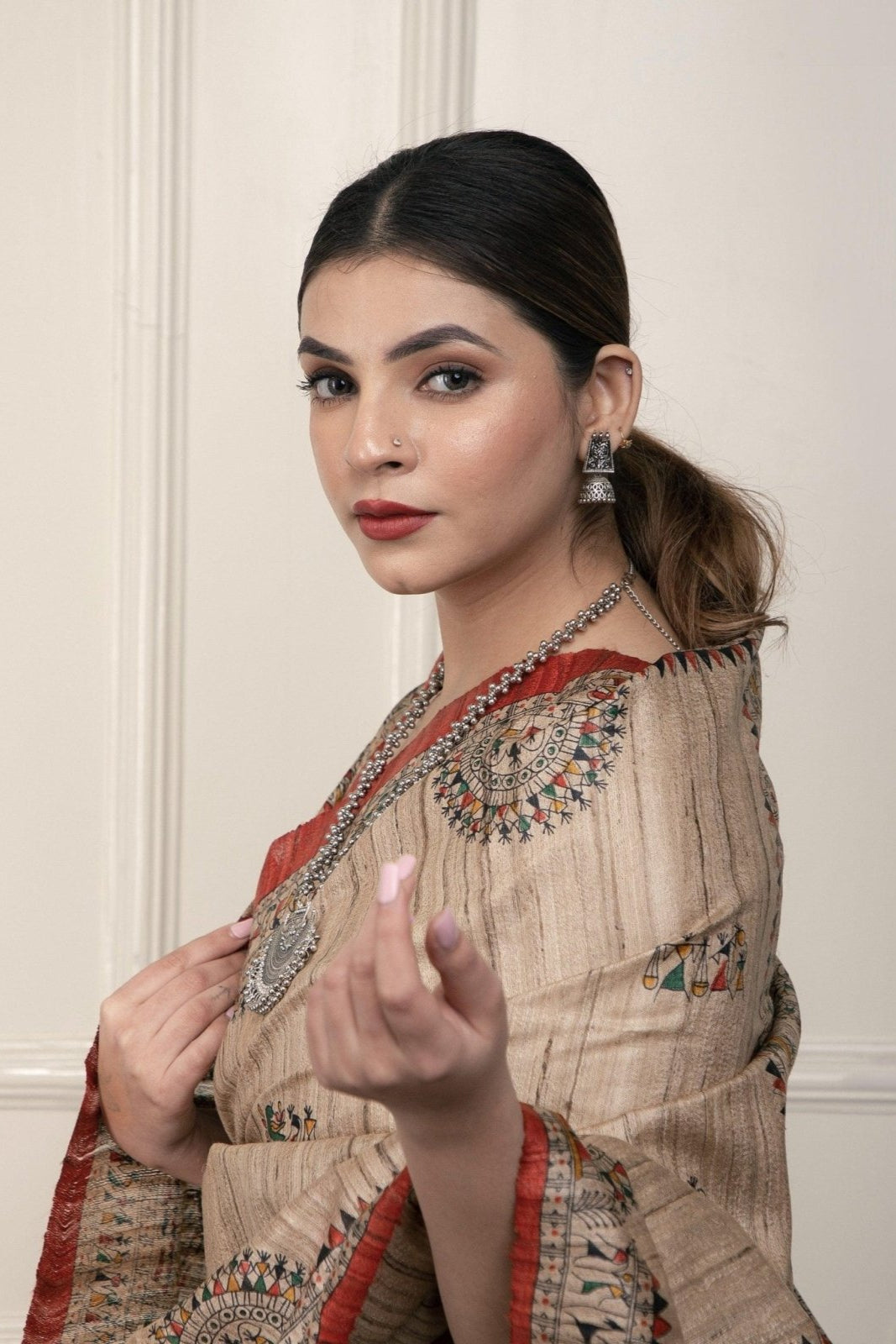 SILK TRIBE | Tussar Silk | Madhubani Print | Indidha Saree
