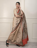 Bina Textile BGP Saree SILK TRIBE | Tussar Silk | Madhubani Print | Indidha Saree