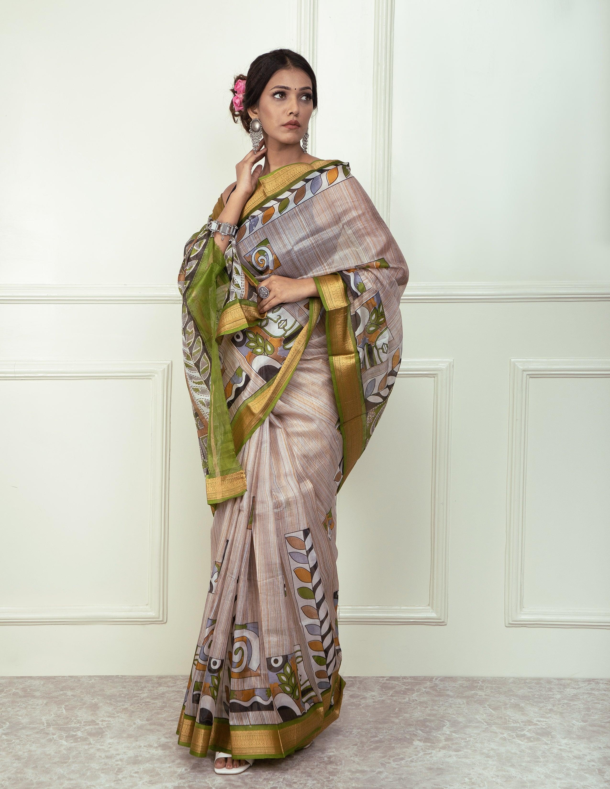 Bina Textile BGP Saree SONCHIRYA | Mulberry Silk | Indidha Saree