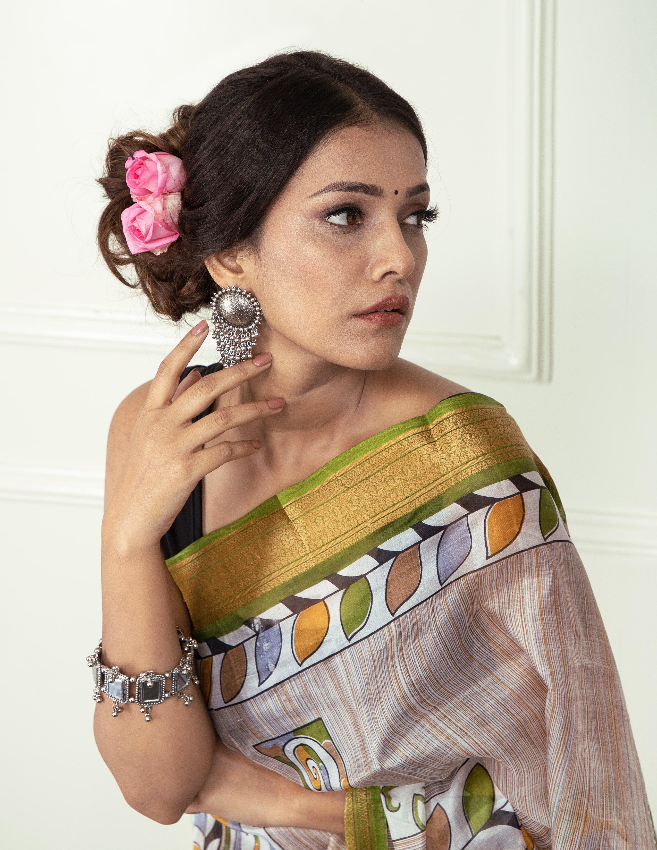 Bina Textile BGP Saree SONCHIRYA | Mulberry Silk | Indidha Saree