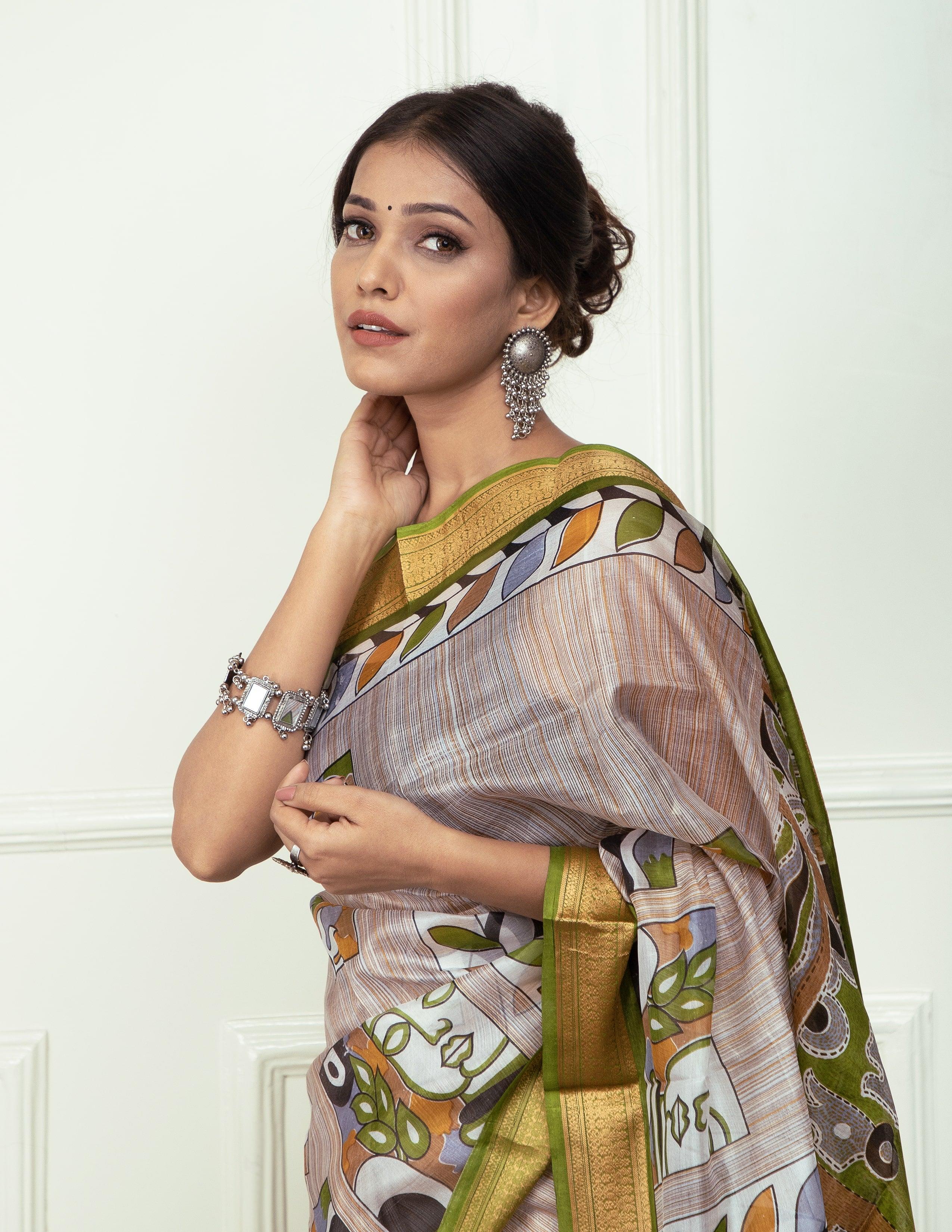 Bina Textile BGP Saree SONCHIRYA | Mulberry Silk | Indidha Saree