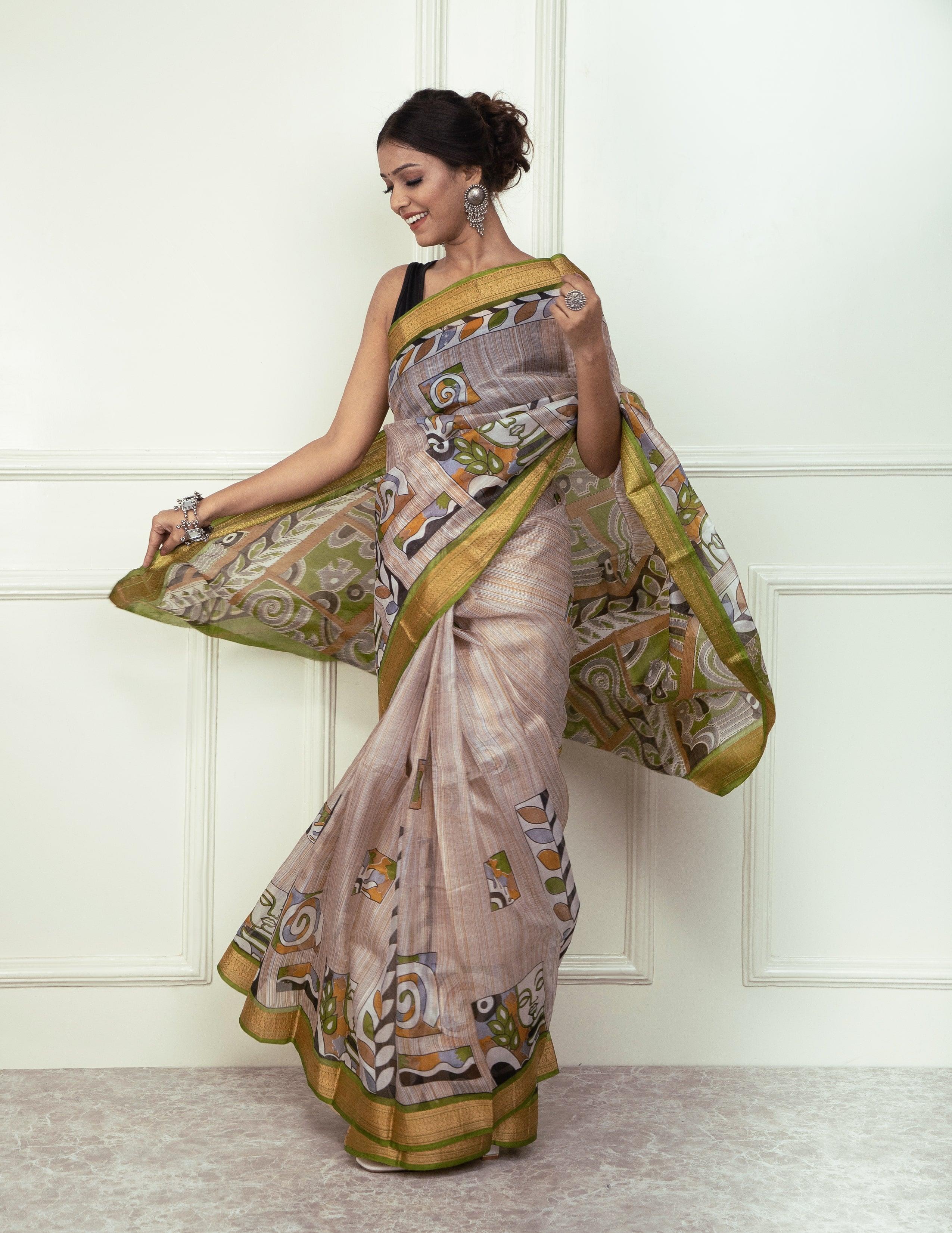 Bina Textile BGP Saree SONCHIRYA | Mulberry Silk | Indidha Saree
