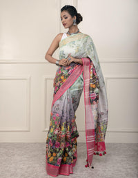 Bina Textile BGP Saree VINE | Linen | Indidha Saree