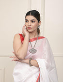 Bina Textile BGP Saree WHITE HORIZON | Cotton Slub | Indidha Saree