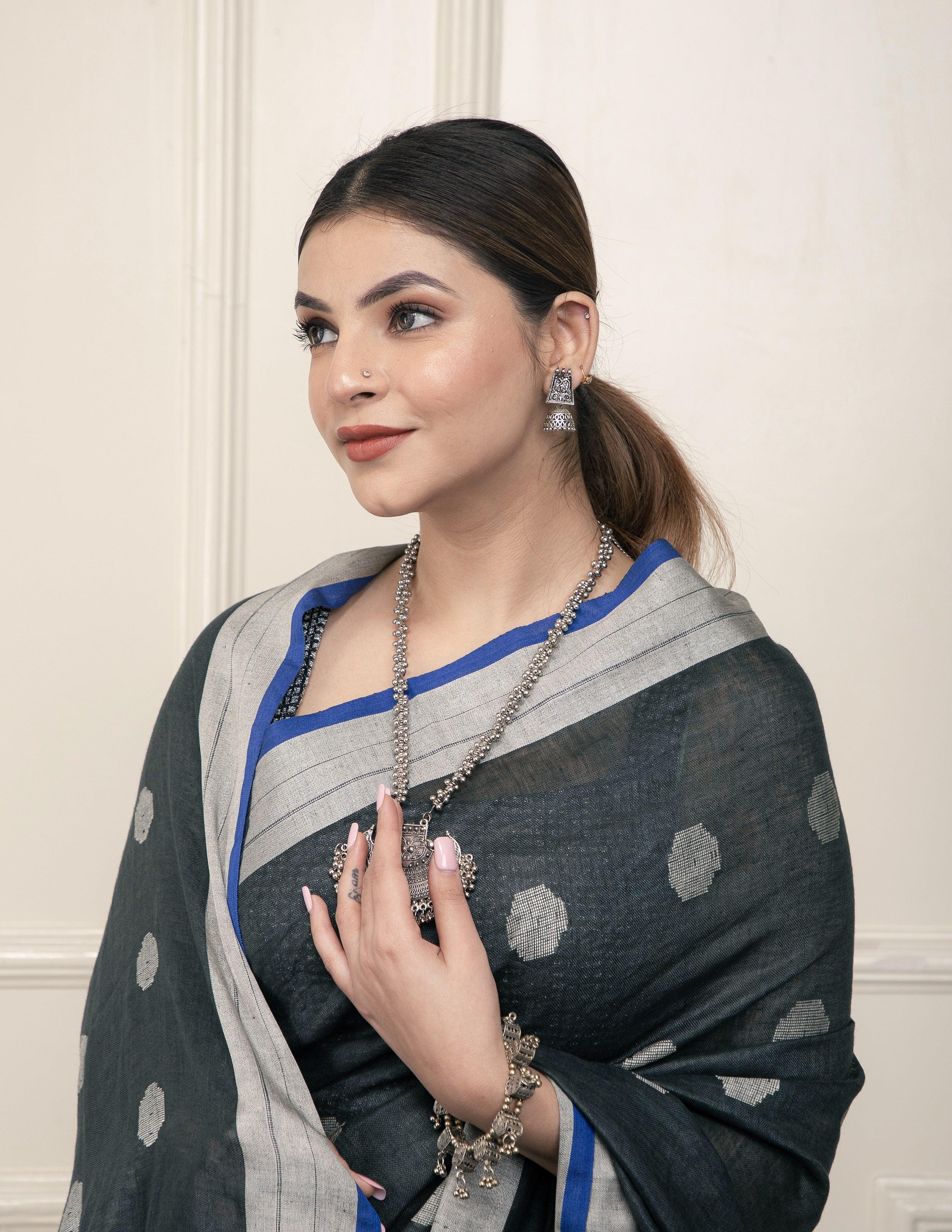 Bina Textile BGP Saree WO ZAMANA | Linen | Indidha Saree