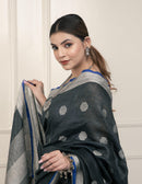 Bina Textile BGP Saree WO ZAMANA | Linen | Indidha Saree