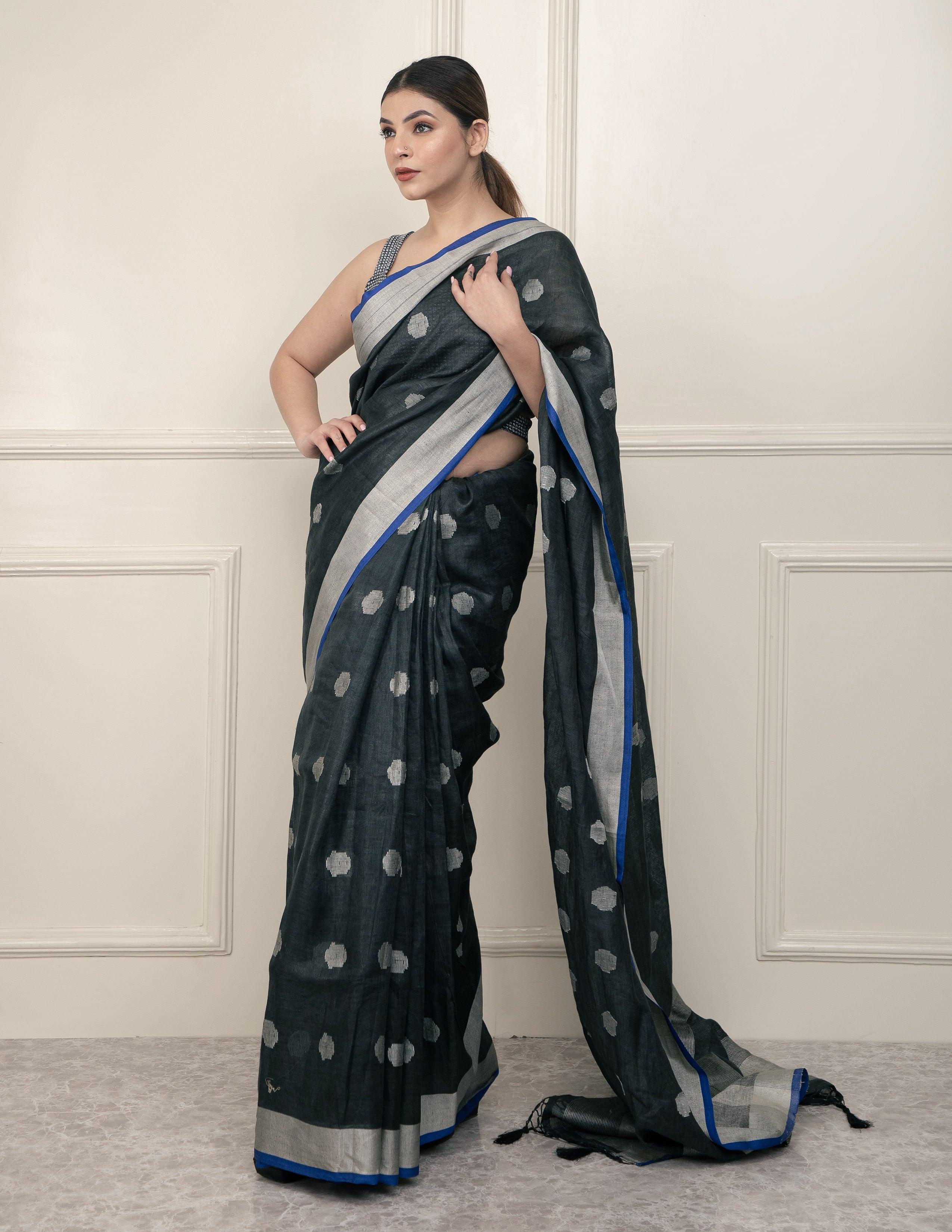 Bina Textile BGP Saree WO ZAMANA | Linen | Indidha Saree