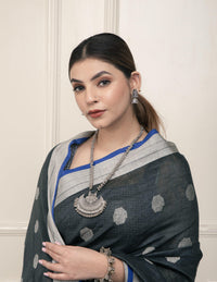 Bina Textile BGP Saree WO ZAMANA | Linen | Indidha Saree